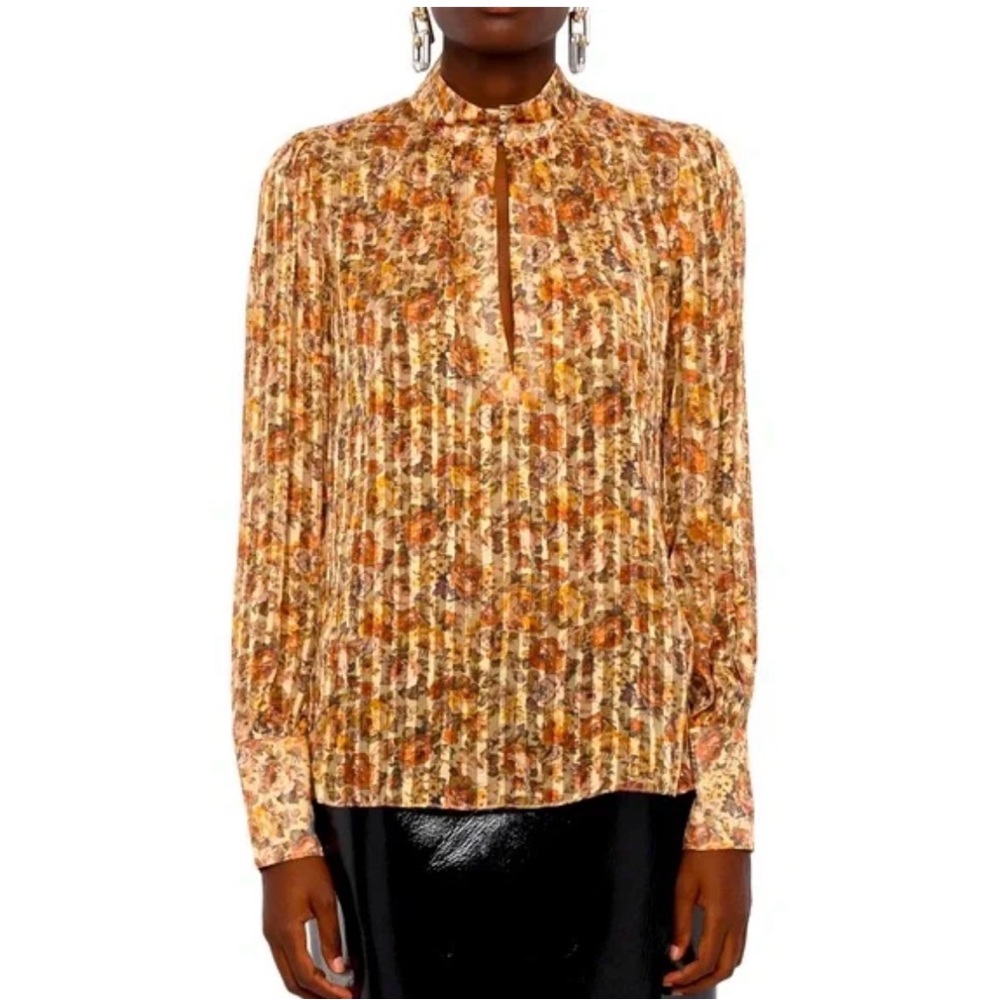 The Kooples Camo Roses Silk Blouse